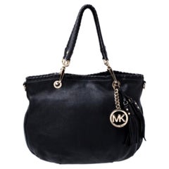 MICHAEL Michael Kors Black Leather Tassel Satchel