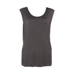 Armani Collezioni Grey Stretch Knit Sleeveless Top L