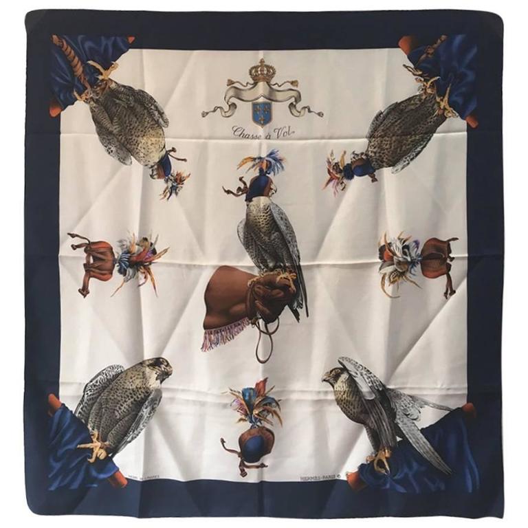 Hermes Vintage Chasse a Vol Silk Scarf c1960s at 1stDibs | chasse