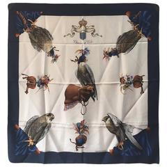 Hermes Vintage Chasse a Vol Silk Scarf c1960s 