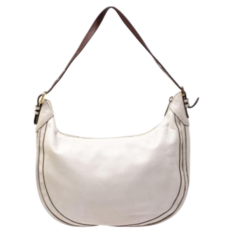 Michael Michael Kors Beige/Braune Leder-Handtasche im Angebot