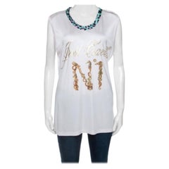 Just Cavalli Pale Pink Logo Print Jersey Oversized Sleeveless Top S