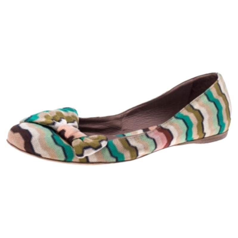 Missoni Bailarinas con Lazo en Tejido de Punto Multicolor Talla 37