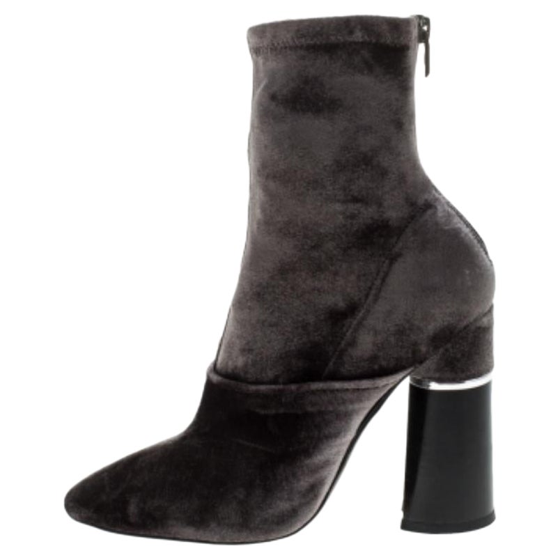 3.1 Phillip Lim Green Velvet Kyoto Ankle Boots Size 36.5 in vendita