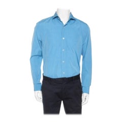 Tom Ford Blue Pinpoint Cotton Classic Fit Shirt XL