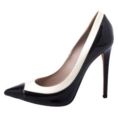 Le Silla Black/White Patent Leather Pointed Toe Pumps Size 38