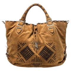 Bally Brown Suede and Leather Shopper Tote