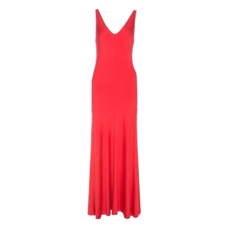 Ralph Lauren - Robe longue Jenny sans manches en jersey rose corail M en vente