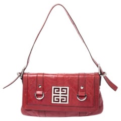 Givenchy Red Leather Logo Shoulder Bag