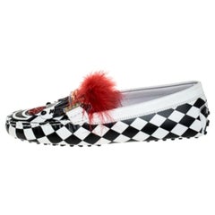 Tod's Multicolor Leather and Fur Gommino Circus Loafers Size 40