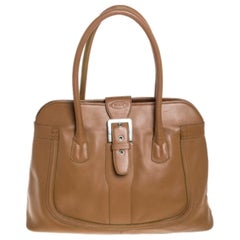 Tod's Tan Leather Buckle Satchel