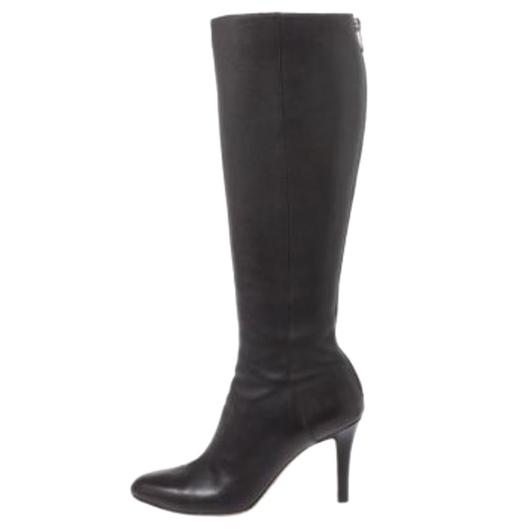 Jimmy Choo - Bottes en cuir marron foncé, taille 37,5 en vente