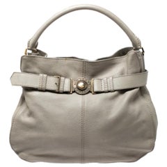 Burberry Grey Leather Lambeth Hobo