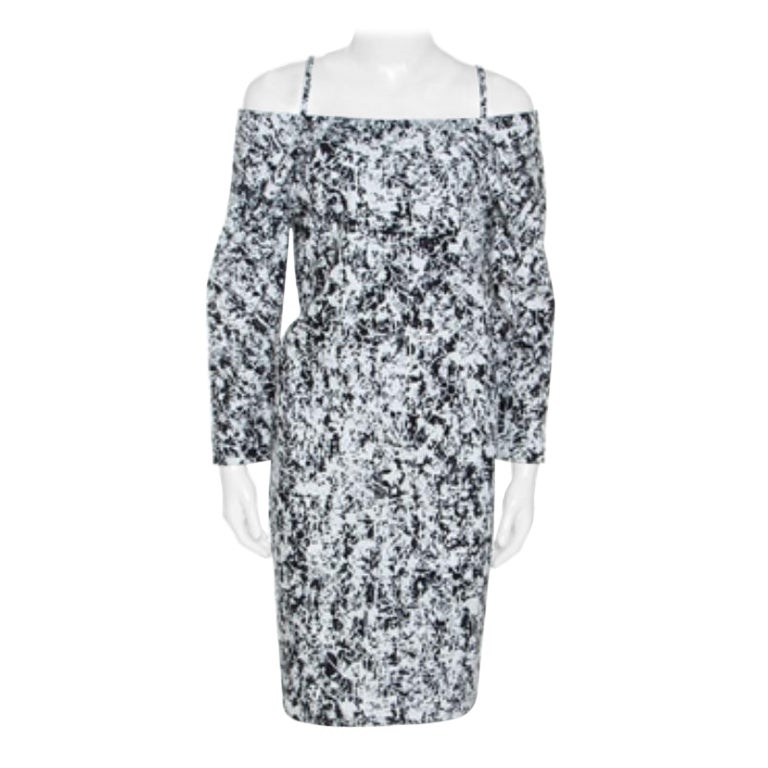 Jil Sander Vestido Risiko Monocromo de Algodón sin Hombros M en venta
