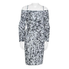 Jil Sander Monochrome Cotton Off Shoulder Risiko Dress M