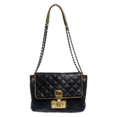 Marc Jacobs Navy Blue Quilted Leather Flap Crossbody Bag