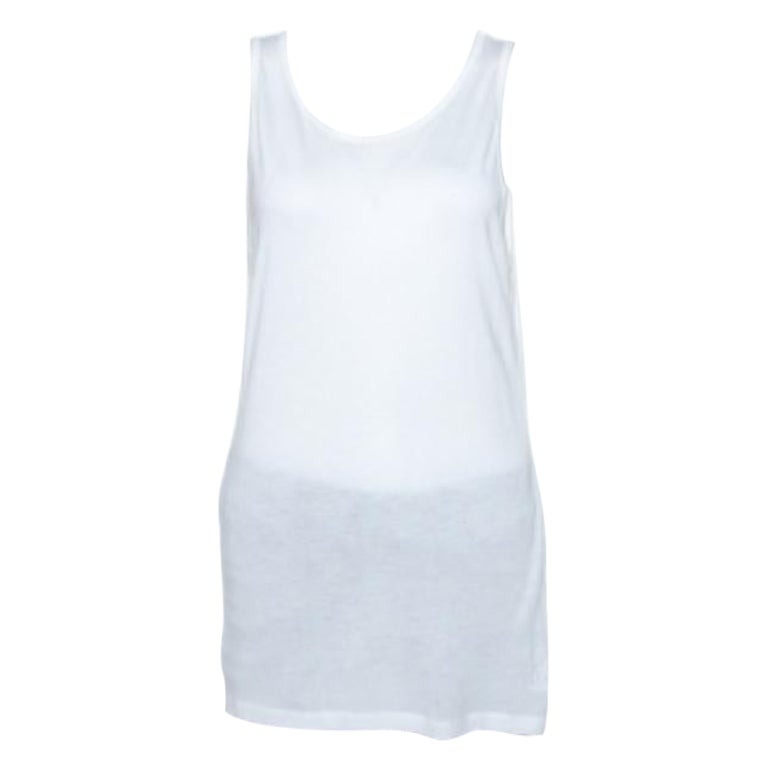 M Missoni Weißes ärmelloses Jersey-Tanktop aus Jersey M im Angebot