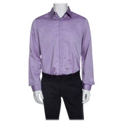 Dsquared2 Purple Chambray Cotton Button Front Shirt XL