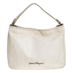 Used Salvatore Ferragamo Off-White Leather Hobo