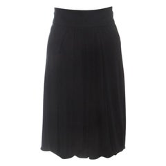 Roberto Cavalli Black Knit Gathered Detail Skirt S