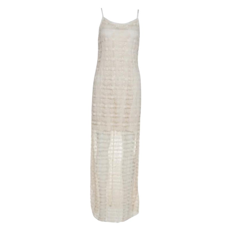 Alice + Olivia - Robe longue Anora en crochet - Crème M en vente