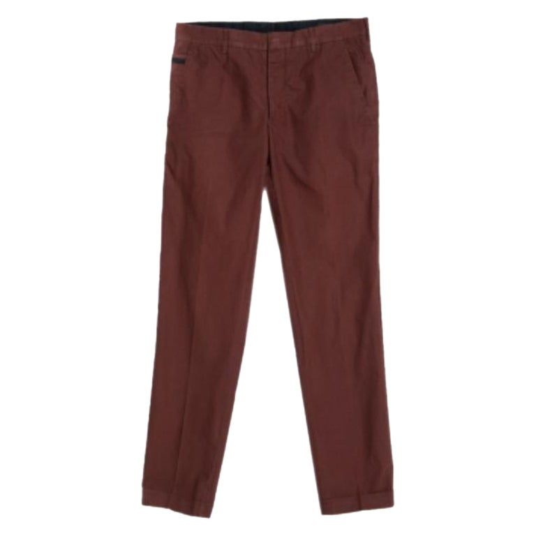 Prada Brown Baumwoll-Tapered-Hose XS im Angebot