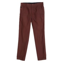 Prada Brown Cotton Tapered Trousers XS