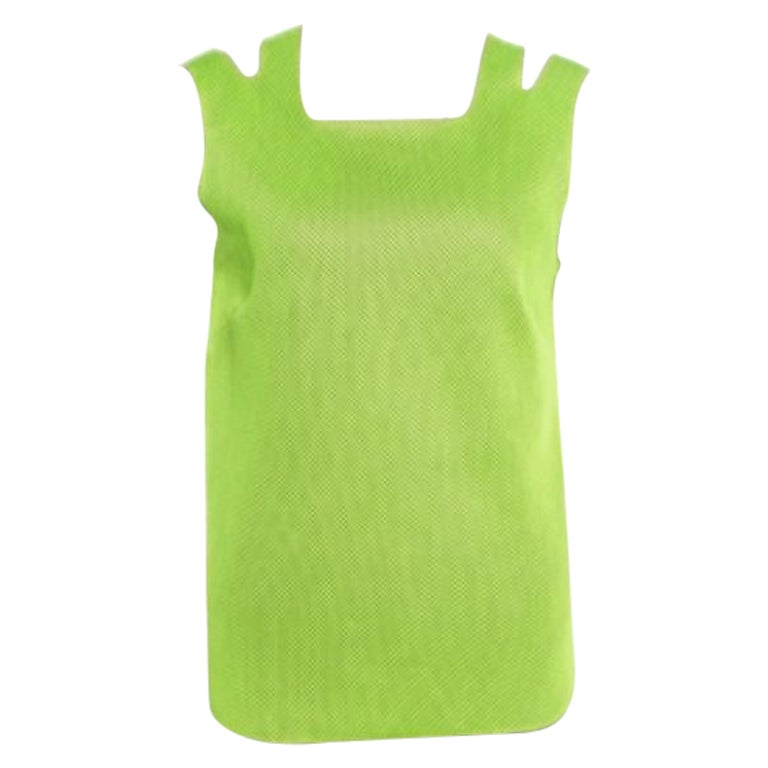 M Missoni Neongrünes ärmelloses Strick-Tanktop aus Mesh-Strick M im Angebot