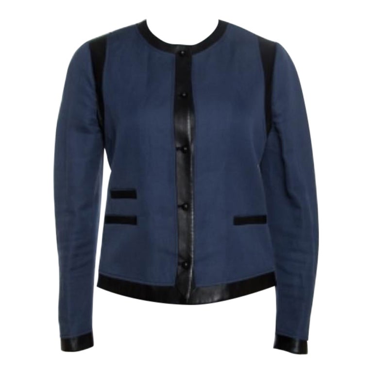 Joseph Giacca in cotone bicolore con rifiniture in pelle M. I. in vendita