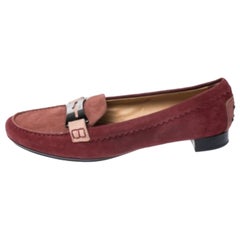 Tod's Red Suede Penny Loafers Size 40