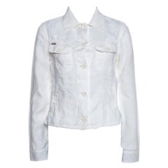 Burberry Off White Linen Pocket Detail Button Front Shirt S