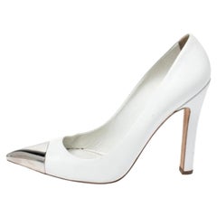 Louis Vuitton White Leather Urban Twist Pointed Toe Pumps Size 37.5
