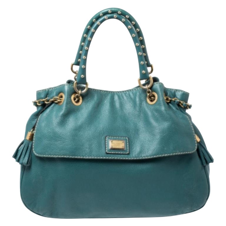 Dolce & Gabbana: borsa in pelle verde Miss Charlotte in vendita