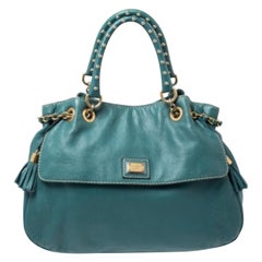Dolce & Gabbana Green Leather Miss Charlotte Satchel