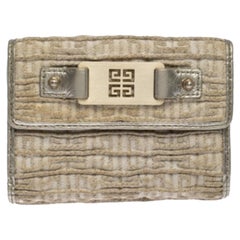 Givenchy Ivory Fabric Flap Compact Wallet