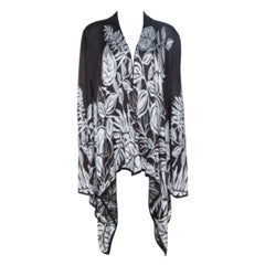St. John Monochrome Jacquard Knit Draped Cardigan XL