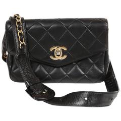 Chanel Black Lambskin Waist Pouch Belt Bag
