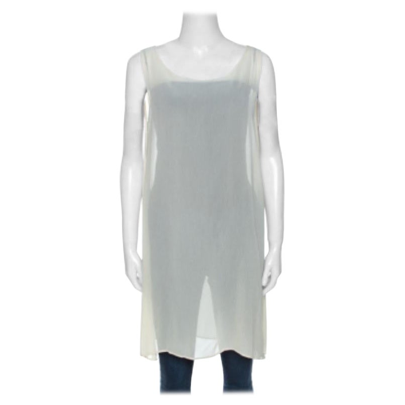 Dolce & Gabbana Vintage Cream Sheer Tunic Top M im Angebot