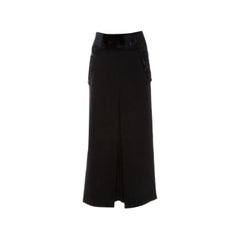 Dolce & Gabbana Black Wool Front Slit Detail Skirt M
