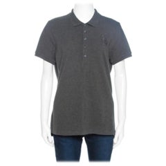 Ralph Lauren Grey Pique Cotton Skinny Polo T-Shirt XL