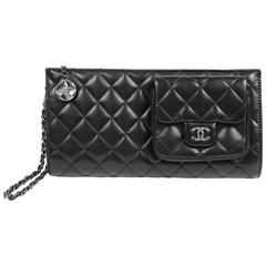 Chanel Black Lambskin Wristlet Clutch 10