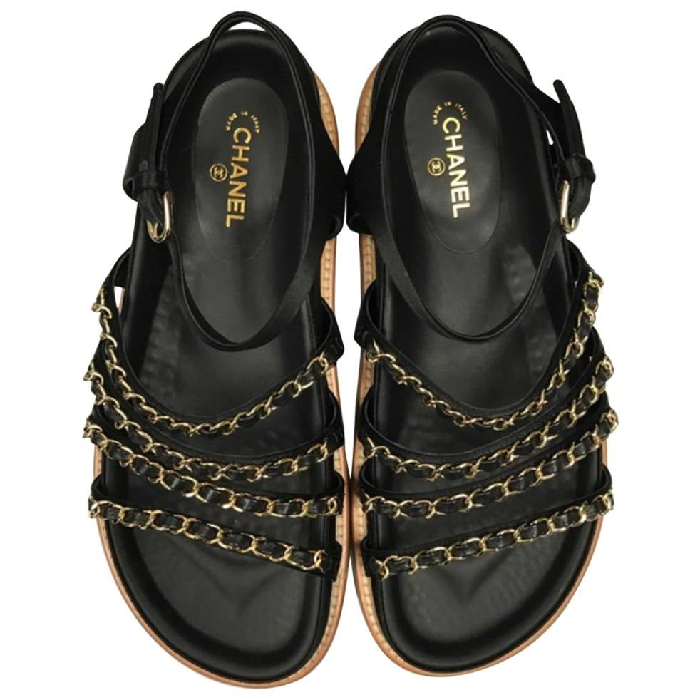 Chanel Braided Leather Sandals 8