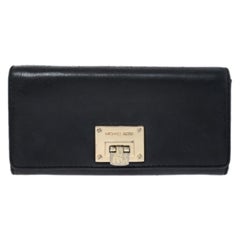 Michael Kors Black Leather Flap Continental Wallet
