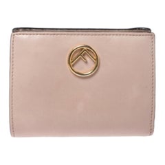 Fendi Beige Leather Bifold F Is Compact Wallet