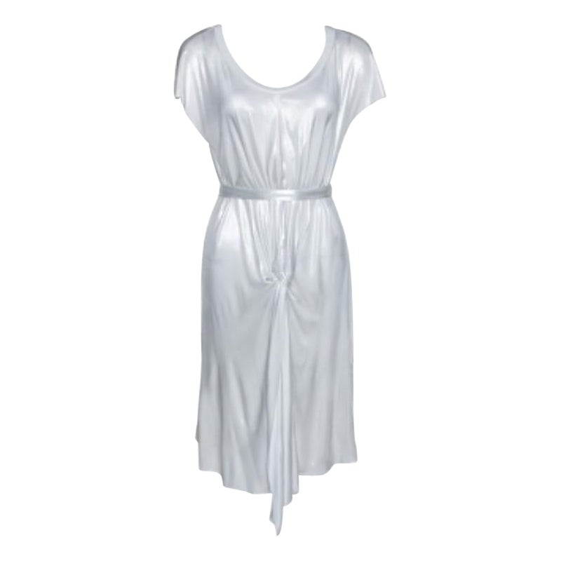 Joseph Metallic Silver Draped Front Mini Dress S en vente