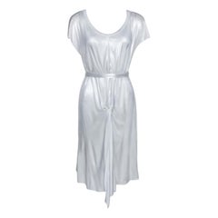 Joseph Metallic Silver Draped Front Mini Dress S