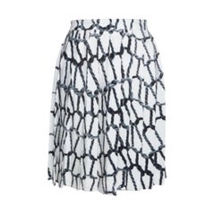 Joseph Monochrome Rope Printed Silk Pleated Skirt M