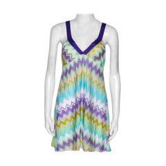 Missoni Mare Multicolor Chevron Knit Cover Up Mini Dress S