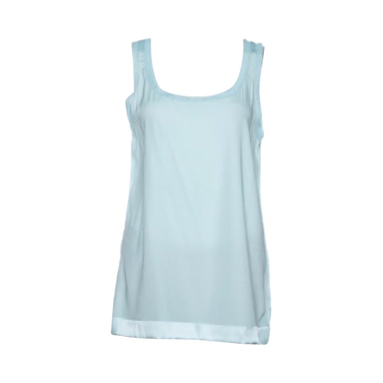 Missoni Pastel Blue Silk & Knit Sleeveless Scoop Neck Top M en vente