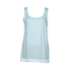Missoni Pastel Blue Silk & Knit Sleeveless Scoop Neck Top M